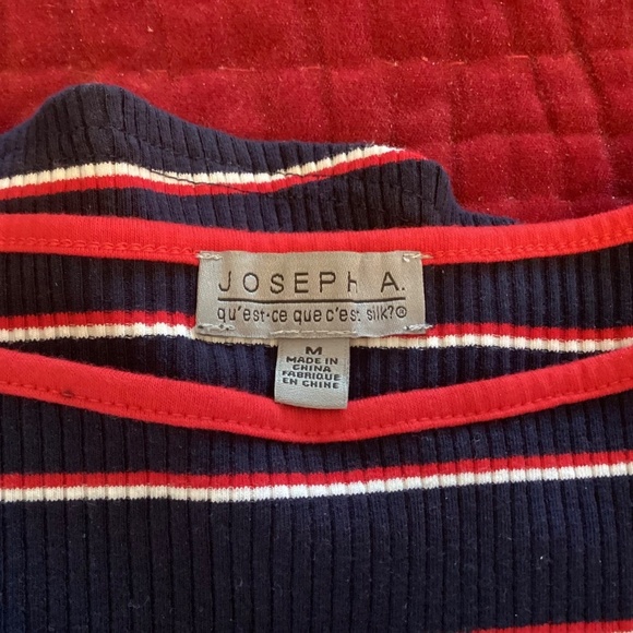 NWOT Joseph A Cotton Striped Long Sleeve Top - Picture 4 of 10